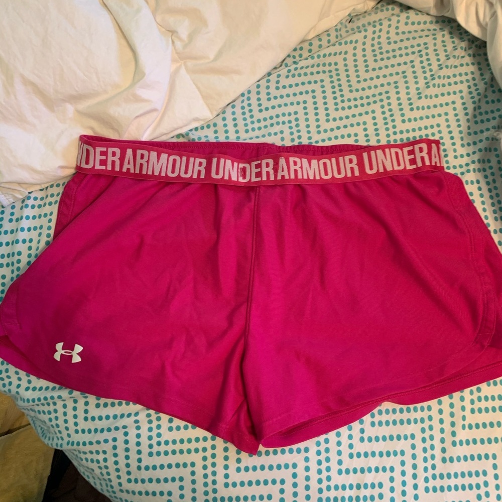 pink under armor shorts
